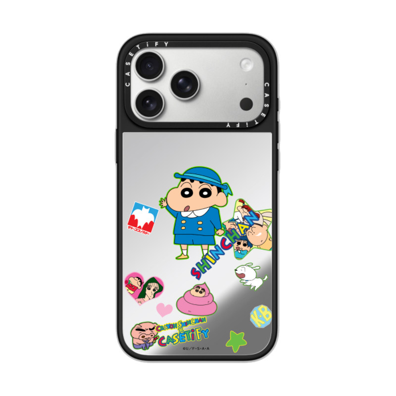 现货CASETiFY联名蜡笔小新贴纸风潮可定制写字适用苹果iPhone17 pro max磁吸手机壳16/15/14可爱童趣保护套13