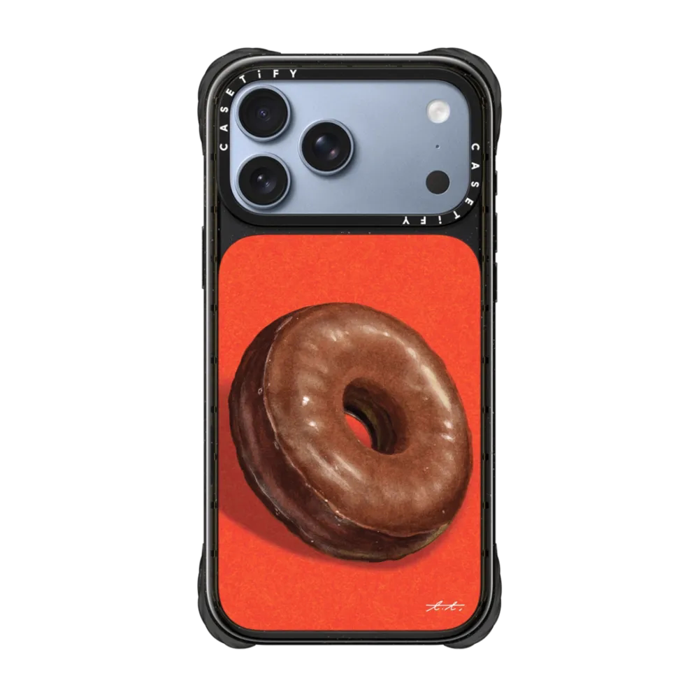 现货CASETiFY双层巧克力甜甜圈适用苹果iPhone18 Pro Max手机壳17/16/15磁吸14时尚诱人美食橘红防摔保护套13