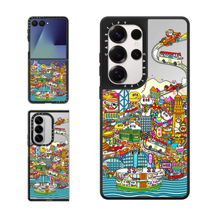 现货CASETiFY狮子山下的香江魂适用于三星S24/S25 Ultra手机壳Z Flip7/Z Fold 6/5卡通趣味艺术防摔保护套s23
