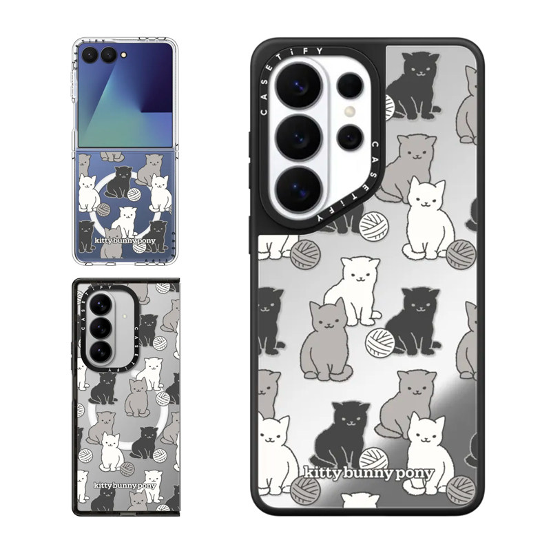 现货CASETiFY联名kittybunnypony小猫适用三星S25/S26 Ultra手机壳Z Flip 7/Z Fold 6卡通可爱好运限量保护套