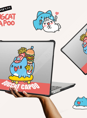 CASETiFY蓝色猫猫虫咖波萌趣可爱适用苹果MacBook Pro 13/14/15/16寸电脑笔记本保护壳Air防摔套M1/M2/M3/M4