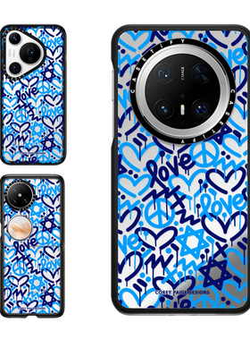 现货CASETiFY爱之星适用华为P70 Pro手机壳Ultra/Pocket 2折叠Mate60/70Pro+创意爱心涂鸦艺术高端防摔保护套