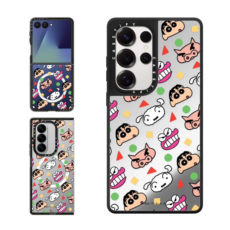 现货CASETiFY联名蜡笔小新与伙伴们适用三星S24/S25 Ultra手机壳Z Flip 7/Z Fold 6限量款俏皮可爱防摔保护套