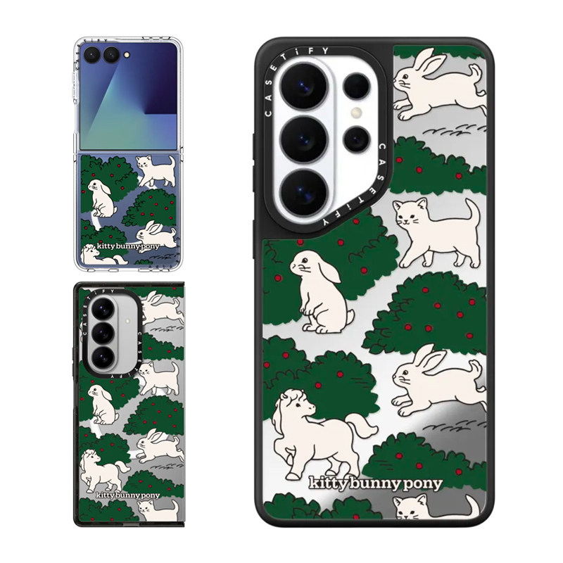 现货CASETiFY联名kittybunnypony树丛小马小兔小猫适用三星S25/S26 Ultra手机壳Z Flip 7/Z Fold 6可爱保护套