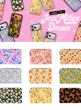 CASETiFY艺术家Jess Miller Draws丛林花卉适用苹果iPad/MacBook Pro13/16寸笔记本电脑包海绵内胆包袋保护套
