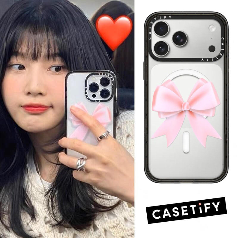 CASETiFY粉色蝴蝶结适用苹果17pm