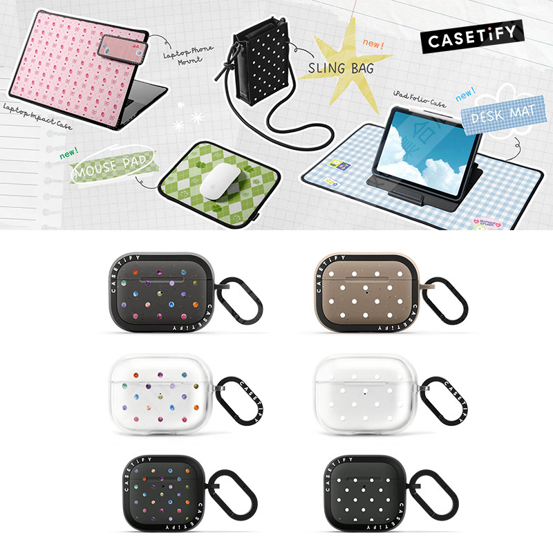 CASETiFY正品返校日复古学院风经典圆点适用苹果Airpods pro 1/2代无线蓝牙耳机保护套Airpods 3/4代防摔软壳