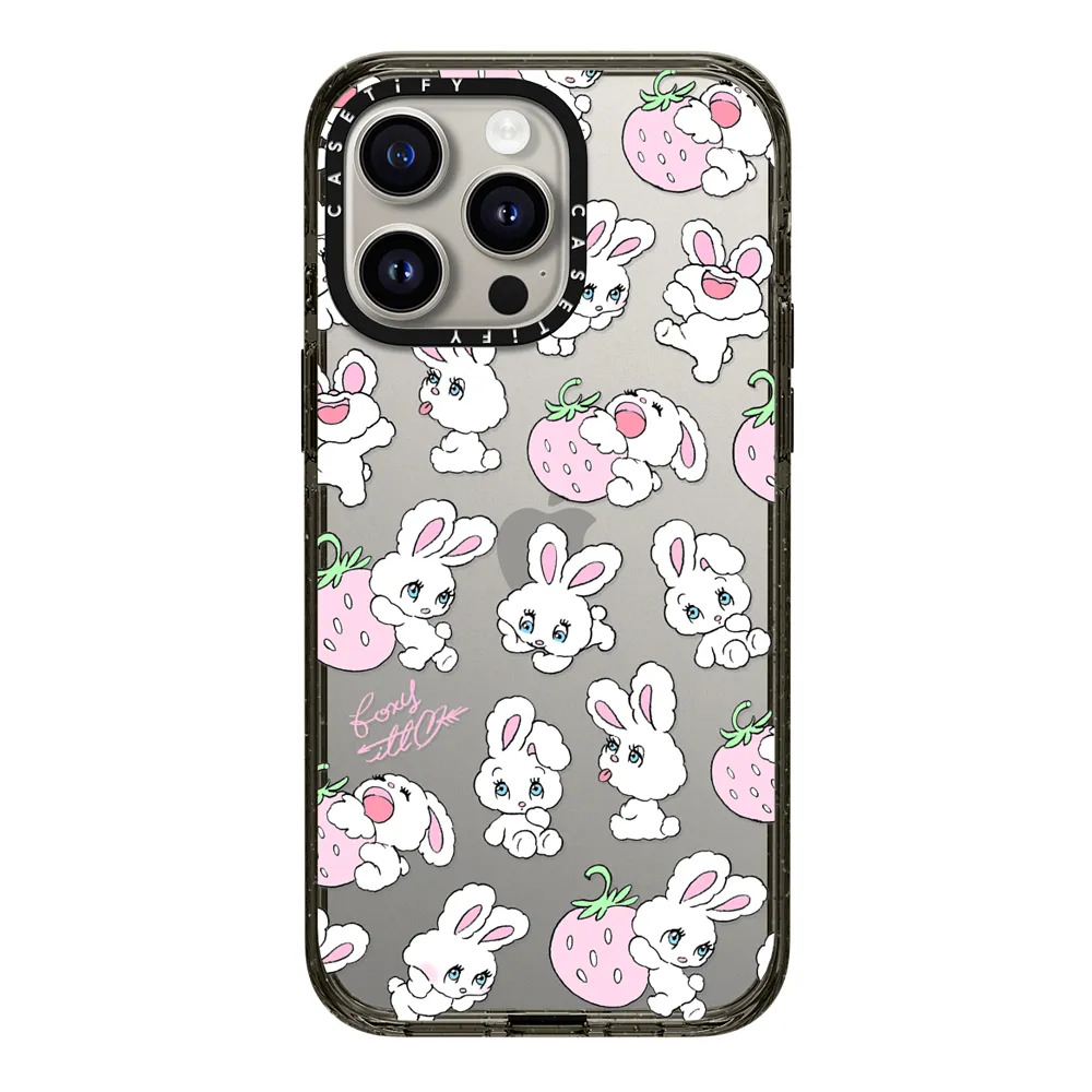 草莓大眼兔casetify适用苹果iPhone15 pro max手机壳14/13镜面磁吸12可爱艺术家foxy illustrations保护套ins-封面