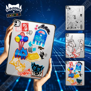 Pro 12.9寸平板电脑保护套Air第5 7代翻盖壳 CASETiFY艺术家联名Jess Wiseman街头拼贴适用苹果iPad