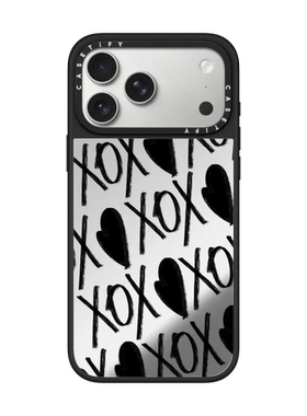 现货CASETiFY黑色xoxo满印适用苹果iPhone17 Pro Max磁吸手机壳16/15/14复古14千禧风y2k甜酷12个性保护套air