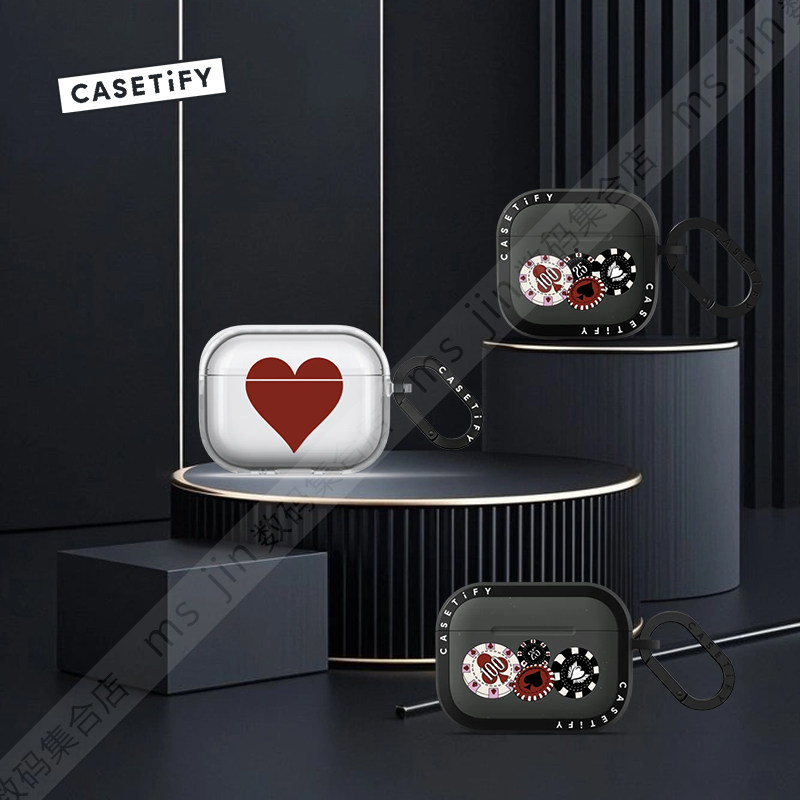CASETiFY红色爱心时尚耳机保护套