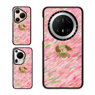 现货CASETiFY艺术家Young Lee粉色凌乱小狗适用华为Pura 80 Pro手机壳Ultra/Pocket 2折叠Mate70Pro+可爱萌系