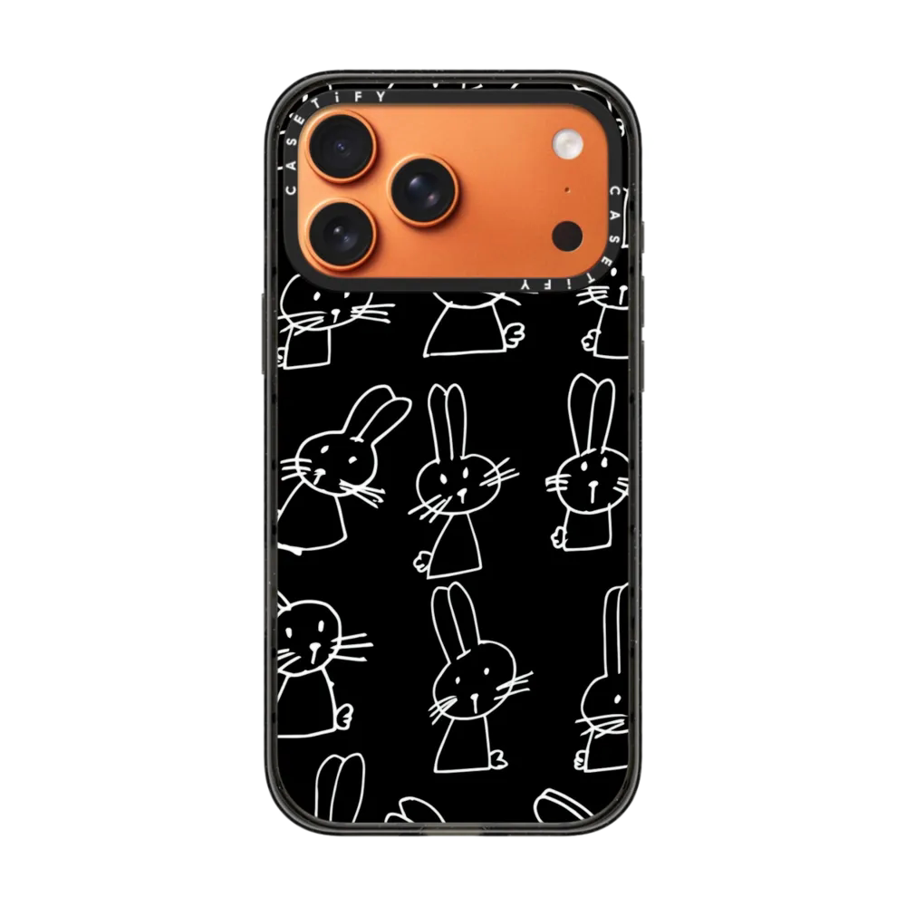现货CASETiFY白色简笔小兔适用苹果iPhone17 Pro Max手机壳16/15/14磁吸13黑色小众简约卡通air防摔保护套12
