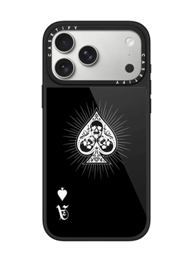 现货CASETiFY白色黑桃A适用苹果iPhone17 Pro Max手机壳16/15/14磁吸时尚潮牌13小众高端12全包防摔保护套air