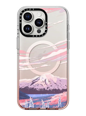 现货CASETiFY粉红库克山适用苹果iPhone15pro max磁吸手机壳14/13创意潮牌野生自然艺术插画小众高端防摔套12
