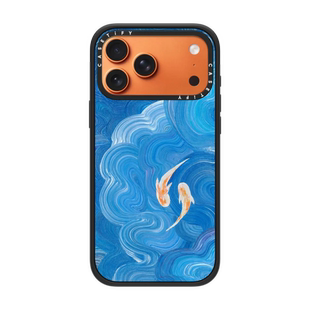 现货CASETiFY两只小锦鲤适用苹果iPhone17 Pro Max磁吸手机壳16/15/14个性潮牌13蓝色油画风air防摔保护套12
