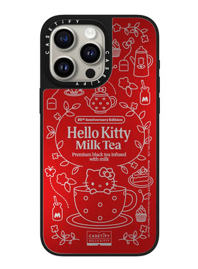 现货CASETiFY联名Hello Kitty红底奶茶适用苹果iPhone15 pro max磁吸手机壳14/13/12卡通可爱限量高端保护套