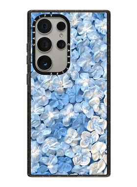 现货CASETiFY蓝色绣球花适用三星S23/S24 Ultra手机壳Z Flip 6/Z Fold 5/4个性创意潮牌艺术高端防摔款保护套