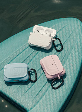 现货CASETiFY波漾适用苹果AirPods pro 2/3代无线蓝牙耳机保护套AirPods 4代Max夏日小清新白色波浪软硅胶壳