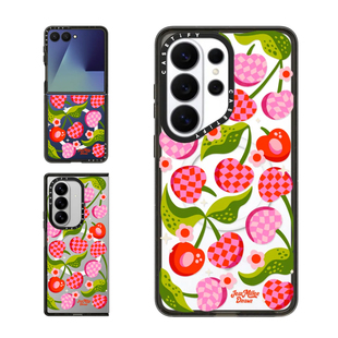 现货CASETiFY格纹樱桃适用三星S25/S26 Ultra手机壳Z Flip7/Z Fold 6/5时尚潮流小众高级感全包防摔保护套s24