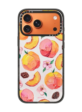 现货CASETiFY桃子与花朵适用于苹果iPhone17 pro max磁吸手机壳16/15/14绚丽厚涂艺术13小众轻奢防摔保护套12