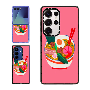 S25 Fold6 Ultra手机壳Z 5小众轻奢ins风防摔保护套s23 Flip7 现货CASETiFY拉面粉红插画艺术适用于三星S24