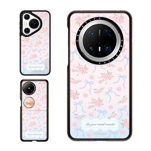 现货CASETiFY森林早报春日浪漫适用华为P70 Pro手机壳Ultra/Pocket 2折叠Mate60/70Pro+甜美碎花蝴蝶结防摔套