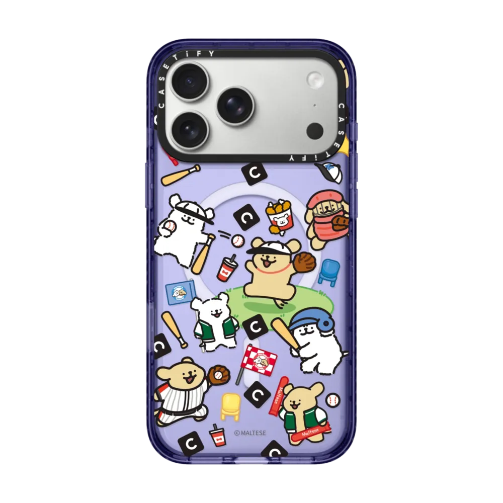 现货CASETiFY线条小狗棒球贴纸满印适用苹果iPhone16 pro max磁吸手机壳15/14/13趣味可爱12运动风保护套plus