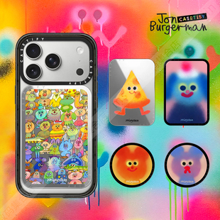 现货CASETiFY奇趣艺术Jon Burgerman卡通可爱磁吸手机支架卡包贴