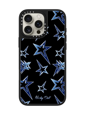 现货CASETiFY蓝色星光闪闪Nicky Doll适用于苹果iPhone16 pro max磁吸手机壳15/14/13时尚潮潮牌12保护套plus