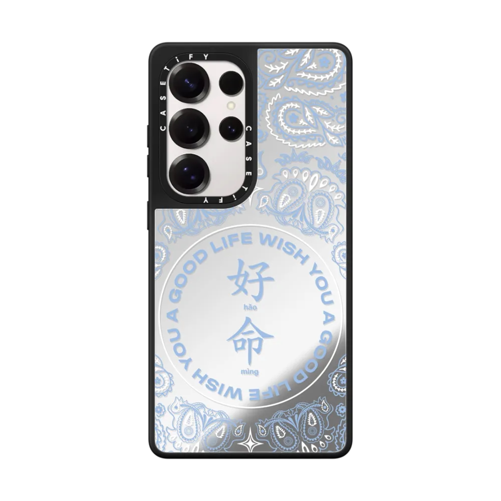 现货CASETiFY好命蓝色腰果花适用三星S24/S25 Ultra手机壳s25+时尚潮牌小众高级感独特透明全包防摔保护套s24