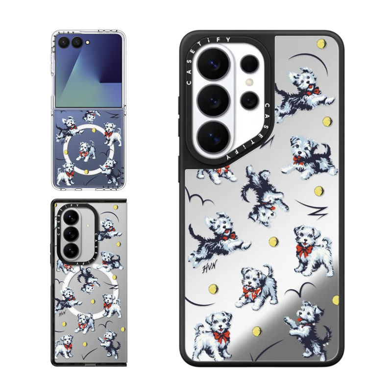 现货CASETiFY可爱小狗适用三星S25/S26 Ultra手机壳Z Flip7/Z Fold 6/5卡通复古趣味印花小众轻奢保护套s24+