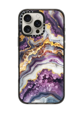 现货CASETiFY紫色水晶大理石纹适用苹果iPhone16pro max磁吸手机壳15/14/13/12时尚潮牌小众独特防摔款保护套