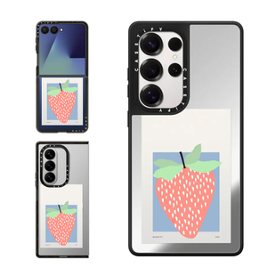 现货CASETiFY新鲜草莓海报适用三星S24/S25 Ultra手机壳Z Flip7/Z Fold 6/5时尚小众轻奢ins风防摔保护套s23