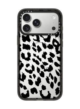 现货CASETiFY黑色透明豹纹印花适用苹果iPhone17 pro max手机壳16/15/14磁吸13个性潮牌小众高端防摔保护套12