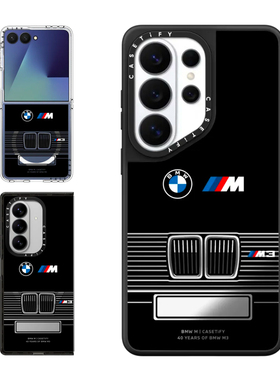 现货CASETiFY联名BMW宝马M3 E30车牌号黑色定制适用三星S24/S25 Ultra手机壳Z Flip 7/Z Fold 6/5奢华保护套