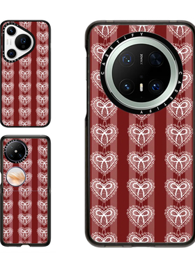 现货CASETiFY红色条纹蕾丝爱心蝴蝶结适用华为Pura 80 Pro手机壳Ultra/Pocket 2折叠Mate60/70Pro+梦幻pura x