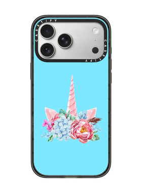 现货CASETiFY花卉独角兽蓝色底适用苹果iPhone17 pro max手机壳16/15/14磁吸13创意独特高级感防摔保护套air