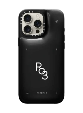 现货CASETiFY艺术家联名RETEM03 Capital时尚潮流黑色泡芙壳适用于苹果iPhone16 pro max手机壳15/14/13高端