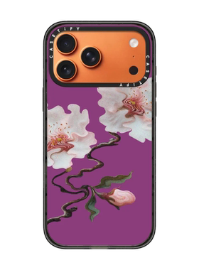 现货CASETiFY绛紫色对影樱花适用于苹果iPhone17 pro max磁吸手机壳16/15/14复古时尚奢华13全包防摔保护套12