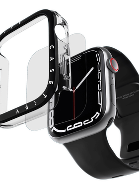 CASETiFY透明黑色适用苹果Apple Watch手表保护壳S11/10强韧防摔9