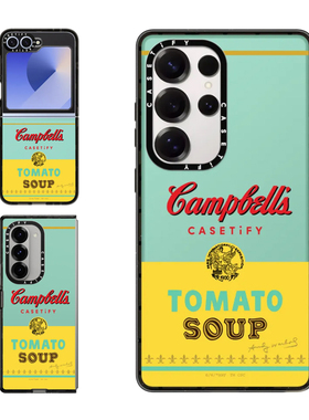 现货CASETiFY联名Andy Warhol坎贝尔绿色适用三星S24/S25 Ultra手机壳Z Flip 6/Z Fold 5/4限量款潮牌保护套