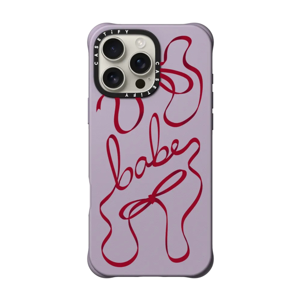 CASETiFY红色宝贝蝴蝶结丝带皮质款适用苹果iPhone16 pro max磁吸手机壳15/14/13素皮荔枝皮革时尚潮牌保护套