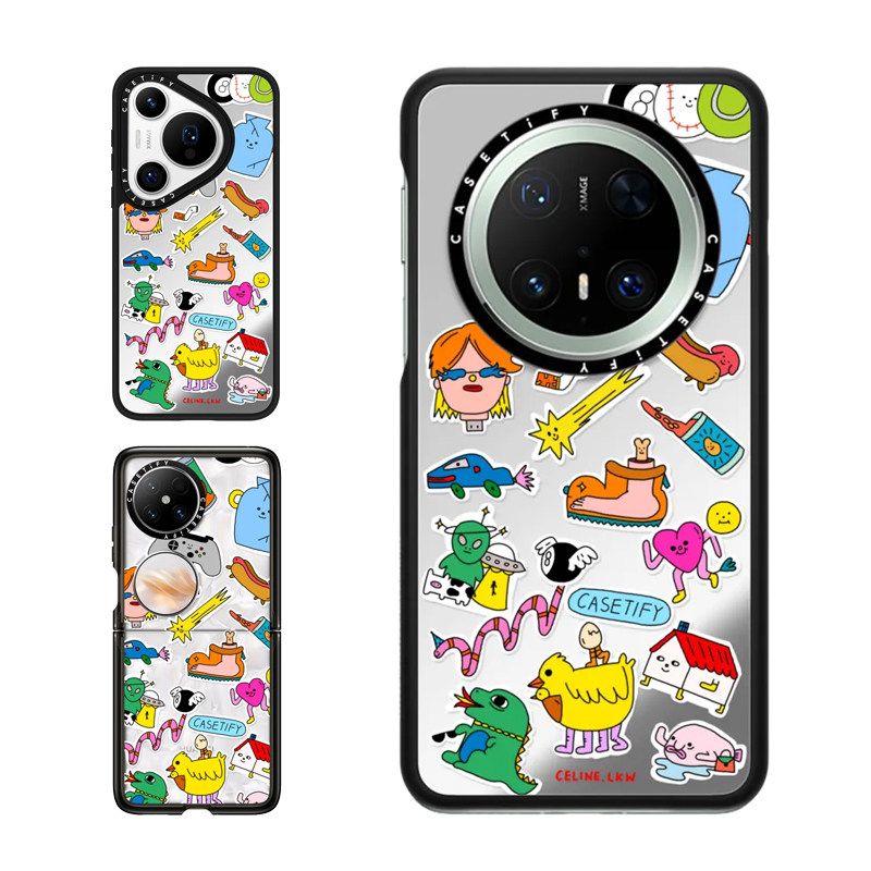现货CASETiFY幻想贴画适用华为Pura 80 Pro手机壳Ultra/Pocket 2折叠Mate70Pro+小众趣味卡通插画防摔保护套