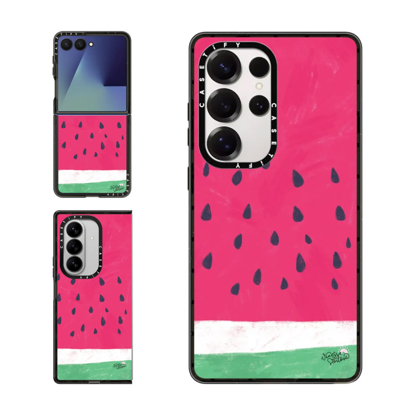 现货CASETiFY西瓜适用三星S24/S25 Ultra手机壳Z Flip7/Z Fold 6/5创意小众清新ins风插画艺术防摔保护套s23