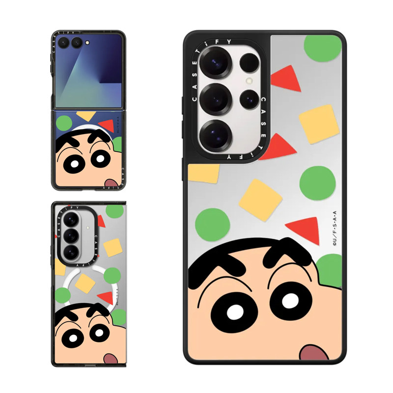 现货CASETiFY联名蜡笔小新Face适用三星S24/S25 Ultra手机壳Z Flip 7/Z Fold 6限量款童趣卡通可爱防摔保护套
