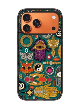 现货CASETiFY玄幻绿色图腾适用苹果iPhone17 Pro Max手机壳16/15/14磁吸13个性潮牌复古护身符13防摔保护套12