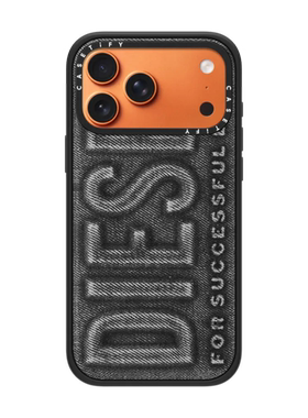 现货CASETiFY联名DIESEL黑色丹宁压纹适用苹果iPhone17 pro max磁吸手机壳16/15/14美式复古街头限量保护套13
