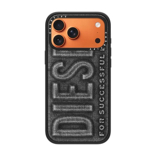 现货CASETiFY联名DIESEL黑色丹宁压纹适用苹果iPhone17 pro max磁吸手机壳16/15/14美式复古街头限量保护套13
