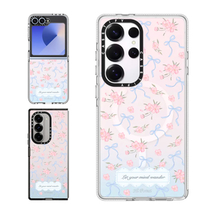现货CASETiFY森林早报春日浪漫适用三星S24/S25 Ultra手机壳Z Flip 6/Z Fold5甜美小碎花蝴蝶结防摔保护套s23
